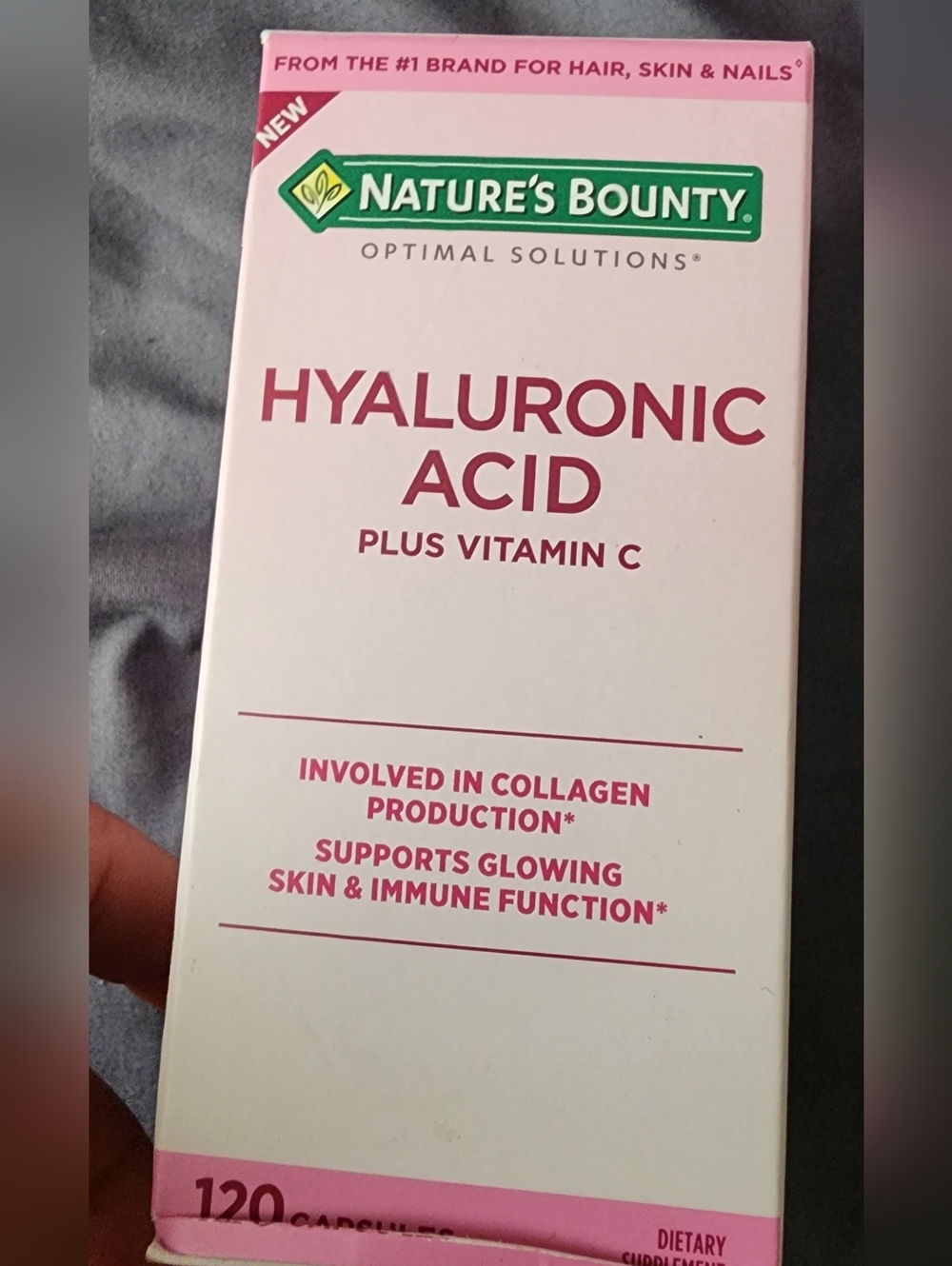 Nature's Bounty Hyaluronic Acid Plus Vitamin C - 120 Capsules
